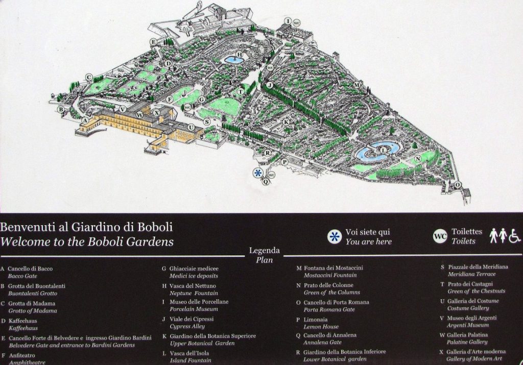 Map of Palazzo Pitti and Boboli Gardens