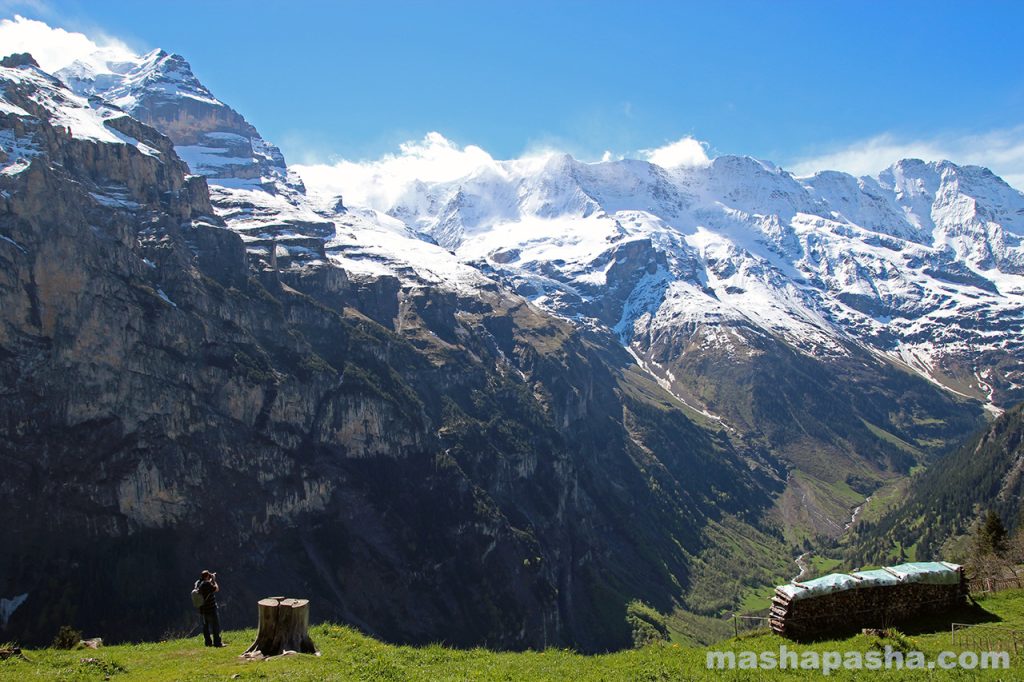 On the way up. View of the Bernese Alps