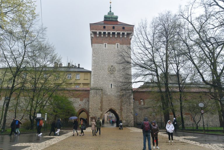 Florian Gate and fortress walls, Krakow