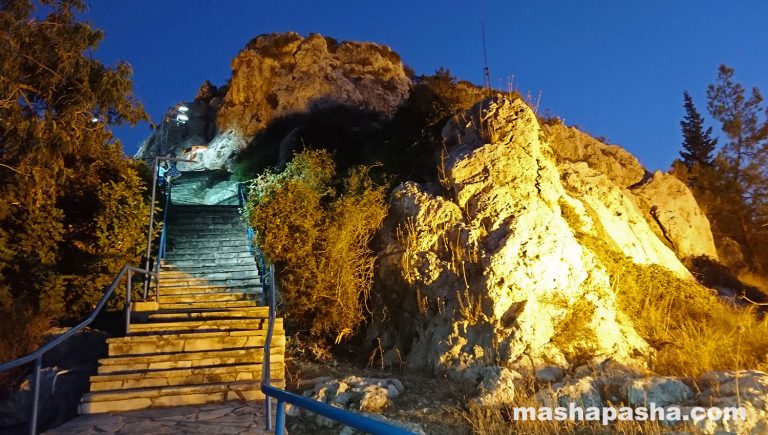 The stairs leading to the church at the top of the mountain — Profitis Ilias Protaras Church
