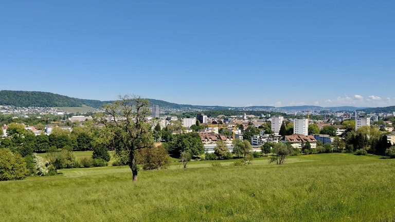 Nice panoram view of Dietikon from the hill near Bruno Weber Park. — Panorama of Dietikon