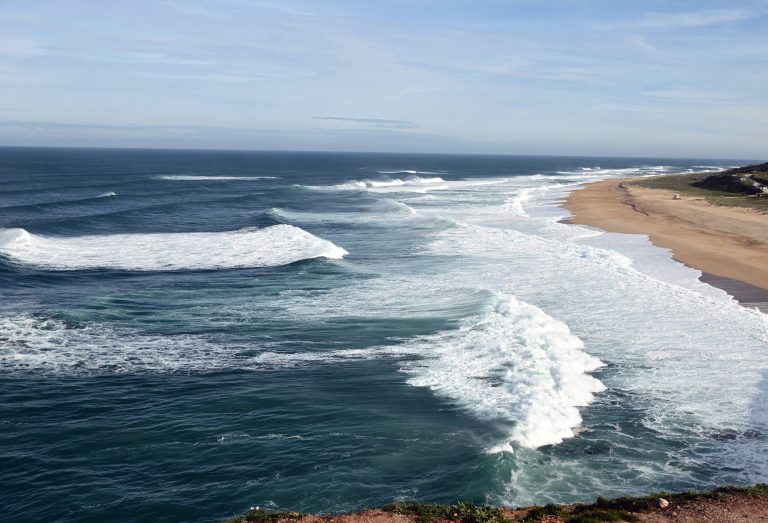 Praia Do Norte, giant waves in Nazaré, Portugal