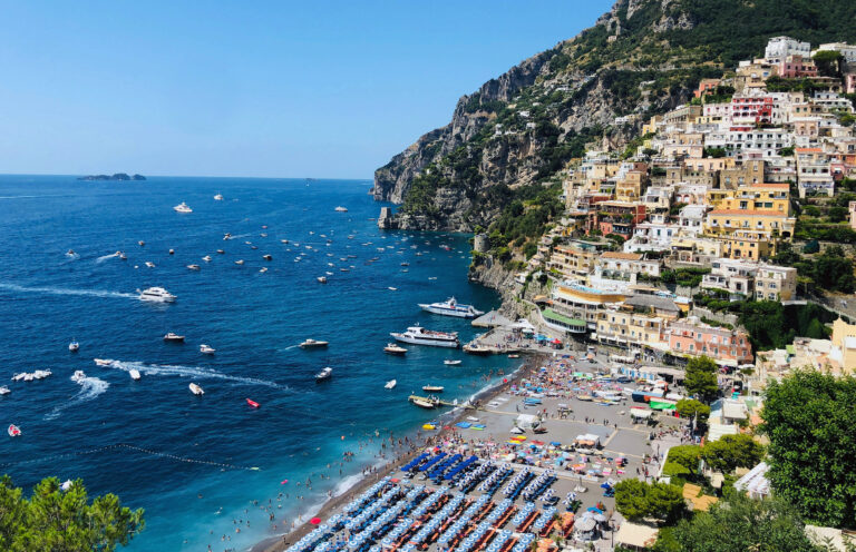 Positano beach Spiaggia Grande, Amalfi Coast, Italy