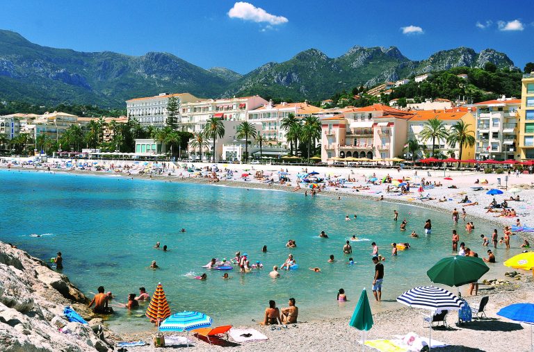 Menton beach, France