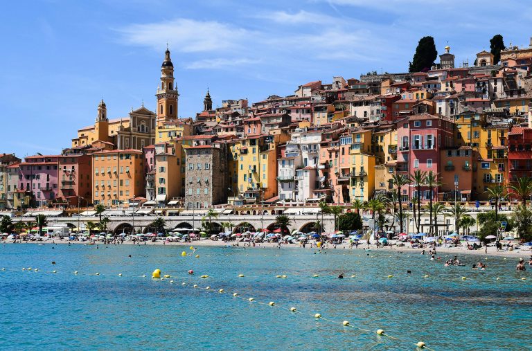 Menton beach, France