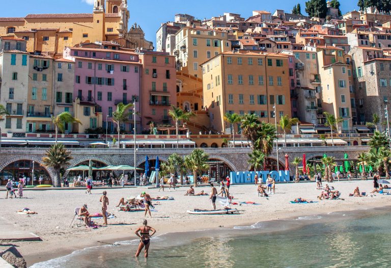 Menton beach, France