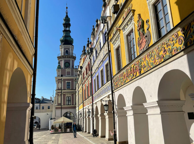 Grande mercato e municipio di Zamość, Polonia