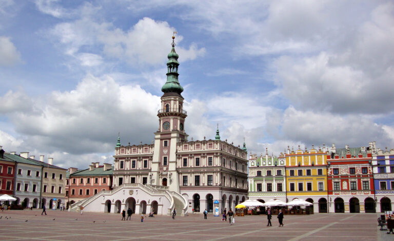 Grande mercato e municipio di Zamość, Polonia