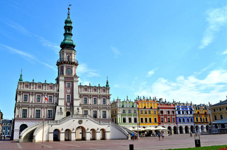 Grande mercato e municipio di Zamość, Polonia