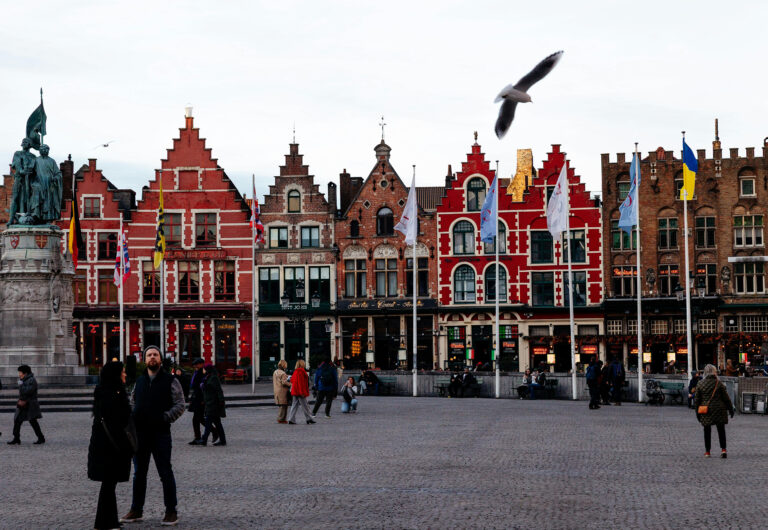 Campanile di Bruges e Markt, Bruges, Belgio