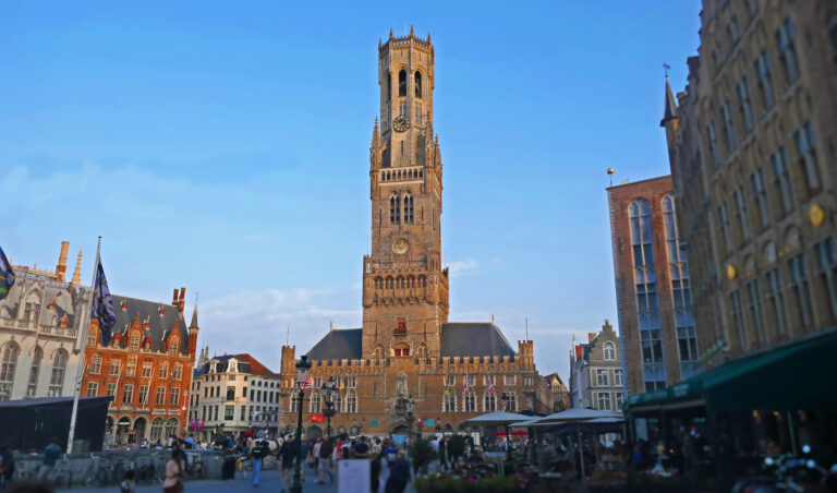 Campanile di Bruges e Markt, Bruges, Belgio